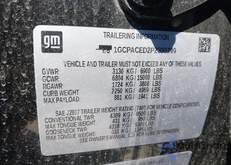 2023 Chevrolet Silverado 1500 2Wd Short Bed Lt из США, поврежденный, VIN 1GCPACED2PZ330799